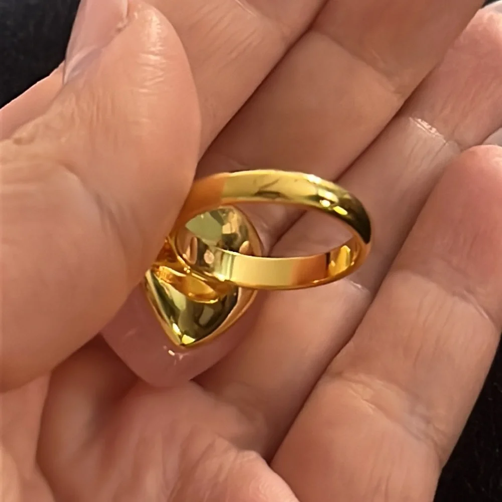 KATE SPADE NY Heart Rose Quartz Pink Stone Ring size 8 w/ dust bag - Picture 8 of 8